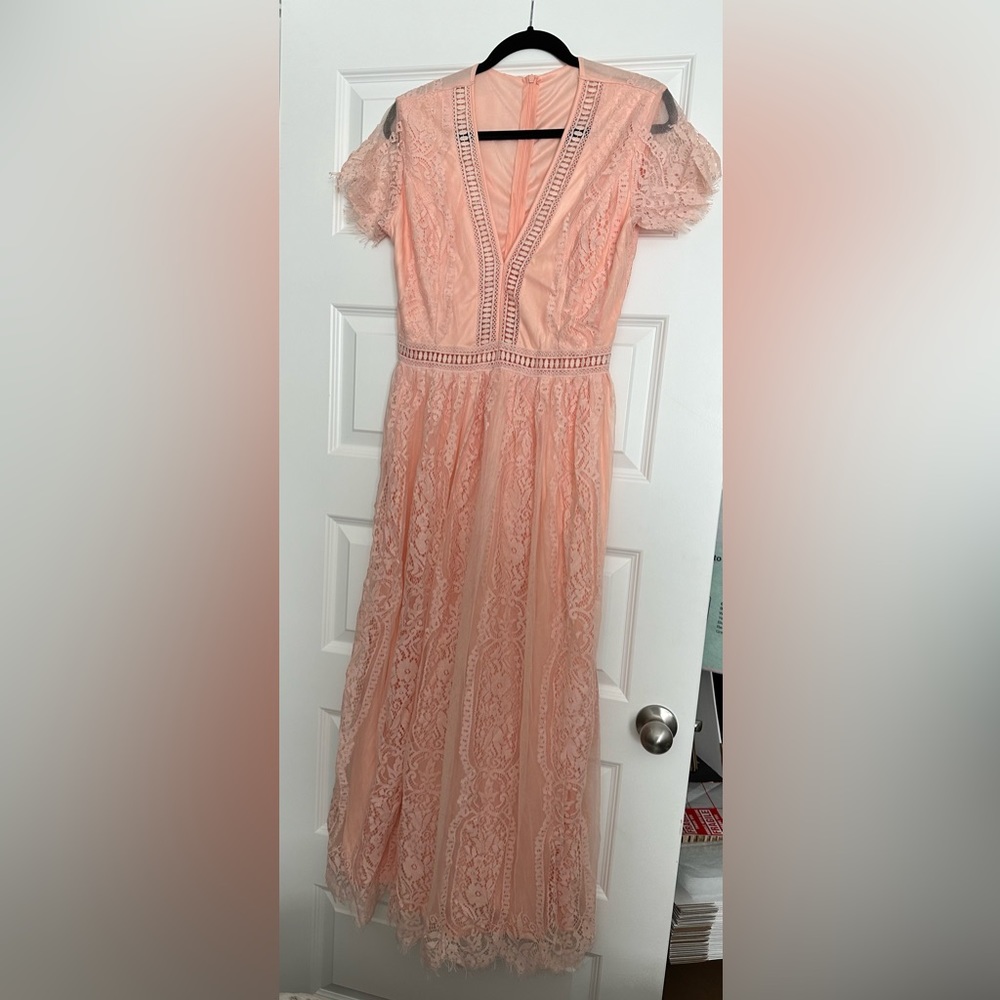 Pink lace dress